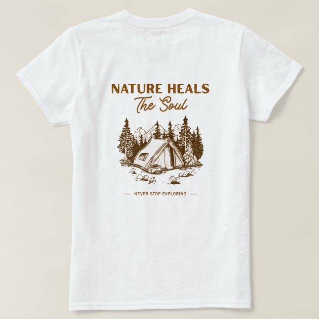 T-Shirt de camping La nature apaise l'âme (Design dos)