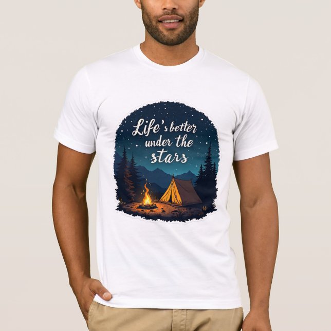 T-shirt de camping La vie est meilleure sous les é (Devant)
