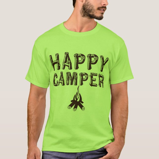 T-shirt de camping - profondément satisfait (Devant)