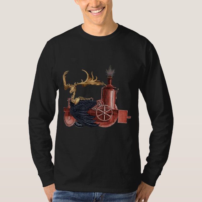 T-shirt de caribou de Stitchpunk - obscurité (Devant)