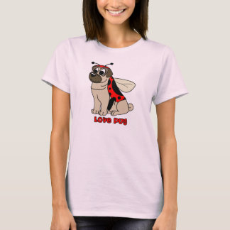 T-shirt de carlin d'amour de bande dessinée