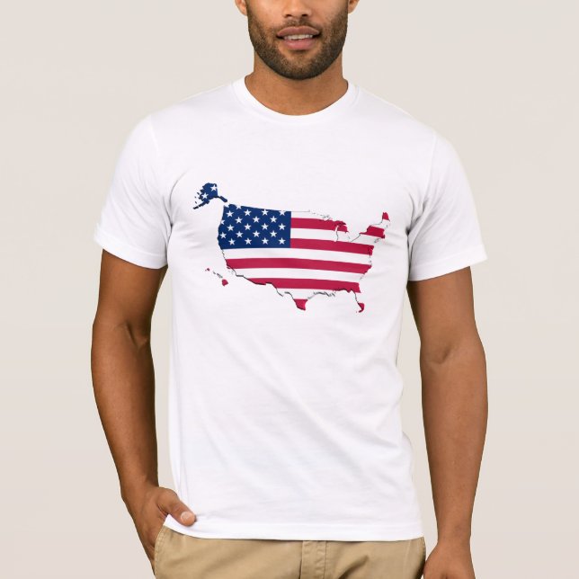 T-shirt de carte de drapeau américain (Devant)