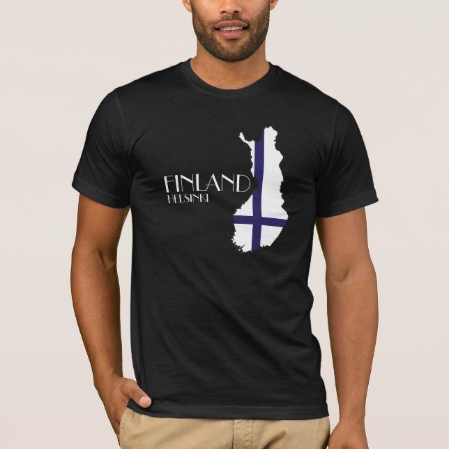 T-shirt de carte de drapeau de la Finlande (Devant)