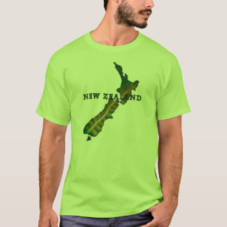 T-shirt de carte de fougère de la Nouvelle Zélande