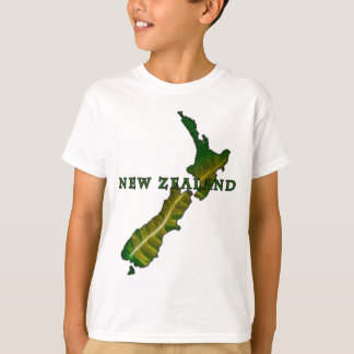 T-shirt de carte de fougère de la Nouvelle Zélande