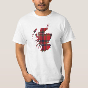T-shirt de carte de l'Ecosse de tartan