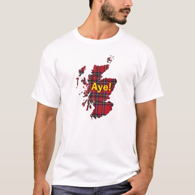 T-shirt de carte de l'Ecosse de tartan d'indyref# (Devant)