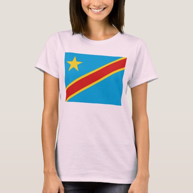 T-shirt de carte du drapeau X de Congo-Kinshasa (Devant)