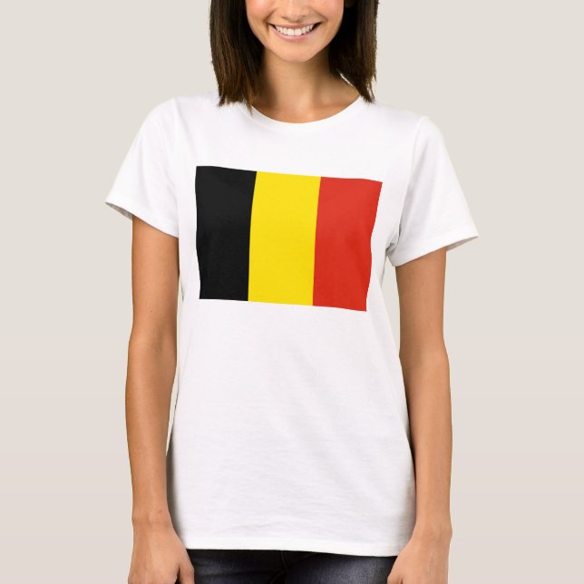 T-shirt de carte du drapeau X de la Belgique (Devant)