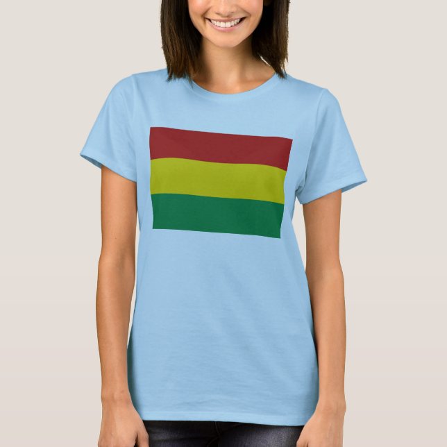 T-shirt de carte du drapeau X de la Bolivie (Devant)