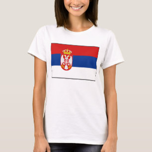 T-shirt de carte du drapeau X de la Serbie