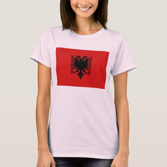 T-shirt de carte du drapeau X de l'Albanie (Devant)
