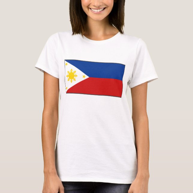 T-shirt de carte du drapeau X de Philippines (Devant)
