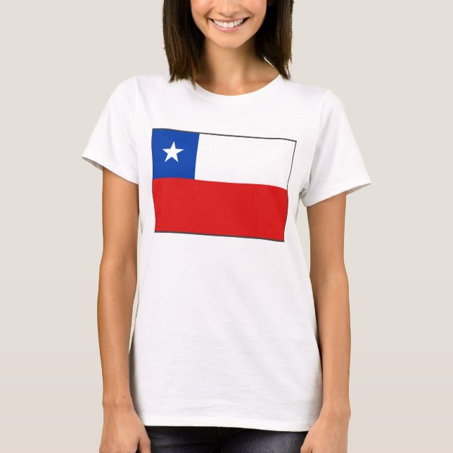 T-shirt de carte du drapeau X du Chili (Devant)
