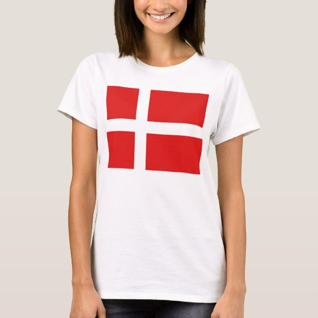 T-shirt de carte du drapeau X du Danemark (Devant)