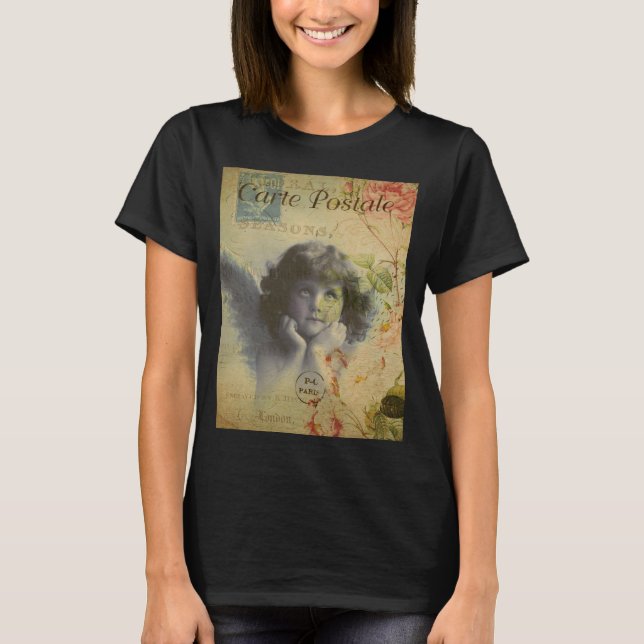 T-Shirt de carte postale française (Devant)