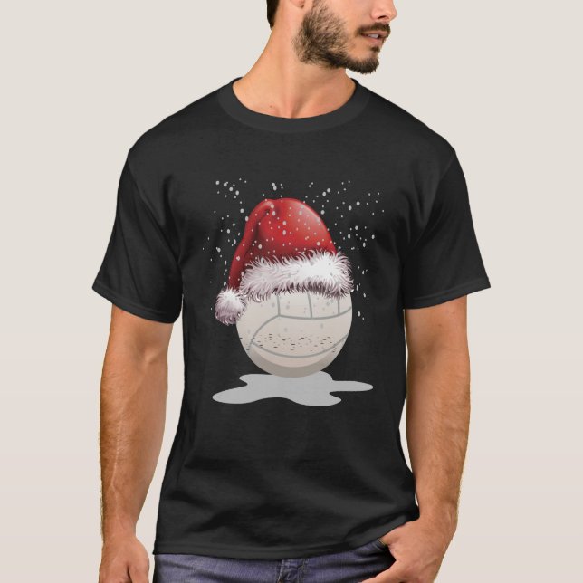 T-shirt de casquette de Noël de Noël de volleyball (Devant)