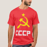 T-shirt de CCCP<br><div class="desc">T-shirt avec le texte,  le marteau et la faucille de CCCP</div>