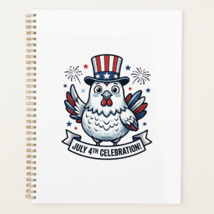 T-shirt de célébration du 4 juillet de poulet patr