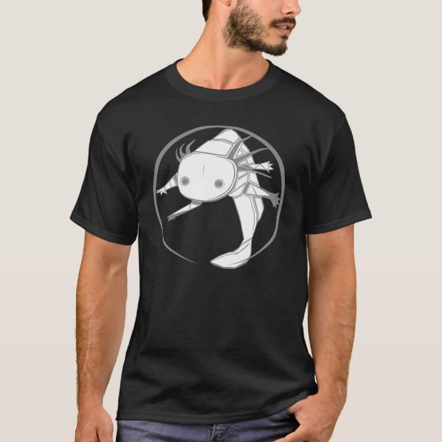 T-shirt de cercle d'Axolotl ColorsONLY foncé (Devant)