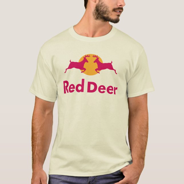 T-shirt de cerfs communs rouges (Devant)