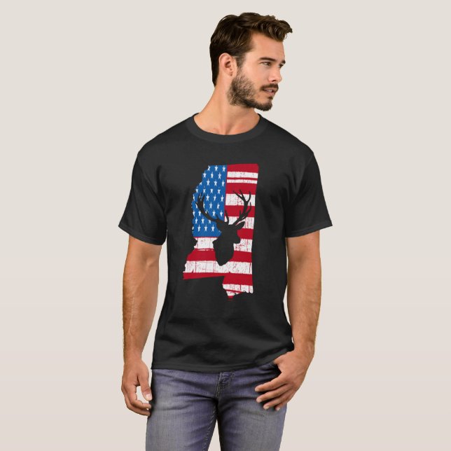 T-shirt de chasse de cerfs communs du Mississippi (Devant entier)