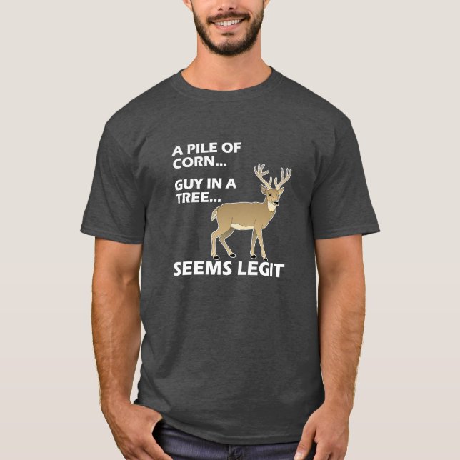 T-shirt de chasse drôle semble légitime blk (Devant)