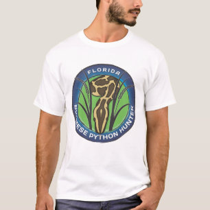 T-shirt de chasseur de python. Logo bleu