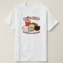 T-Shirt de chat amusant - PURRITO & TACO CAT Combo