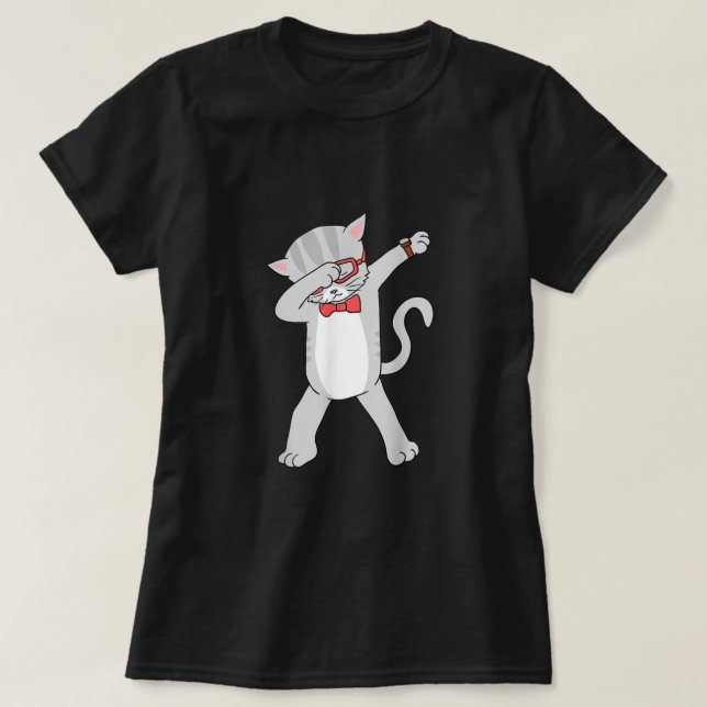 T-Shirt de chat Dabbing Dab T-Shirt de chat Dabbin (Design devant)