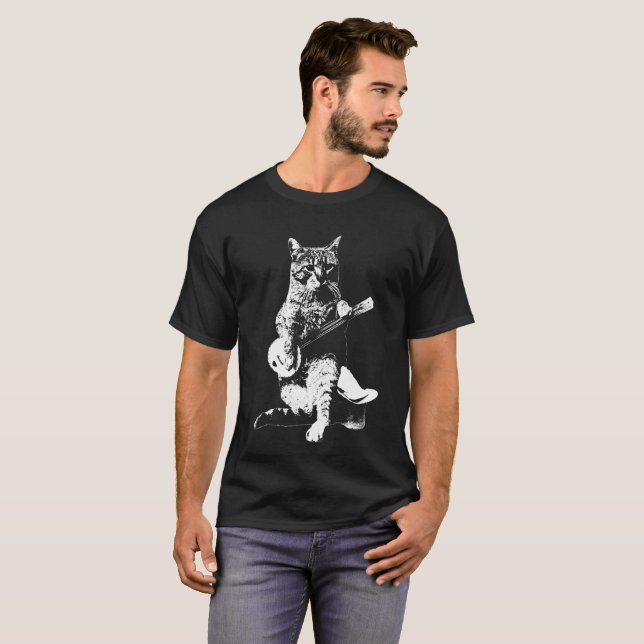 T-shirt de chat de banjo (Devant entier)