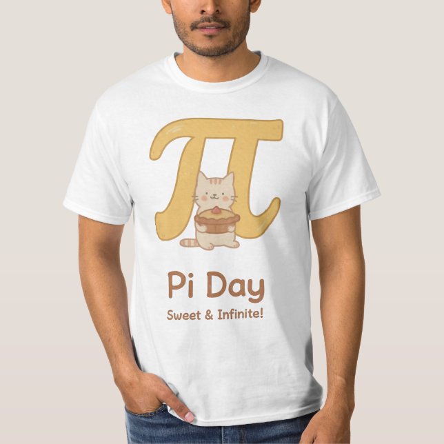 T-shirt de chat de la journée Pi mignon (Devant)