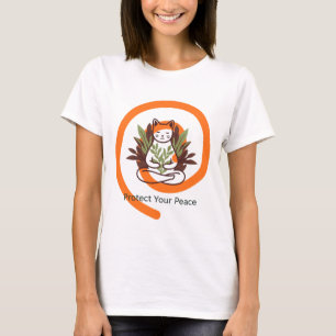 T-shirt de chat de méditation Protégez Votre Paix
