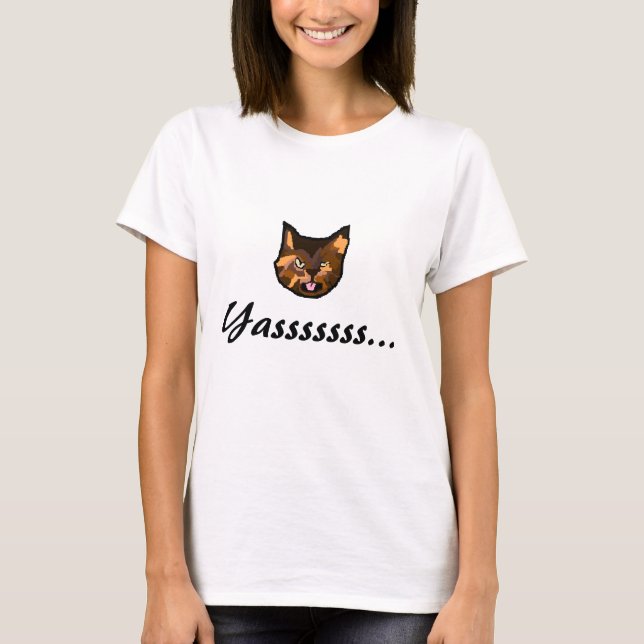 T-shirt de chat de "Yassss" (Devant)