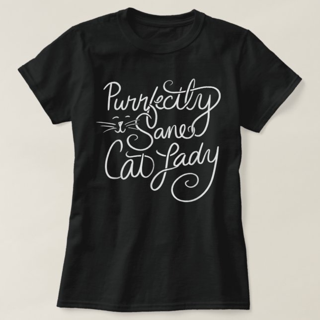 T-Shirt de chat drôles, dame de chat parfaitement  (Design devant)