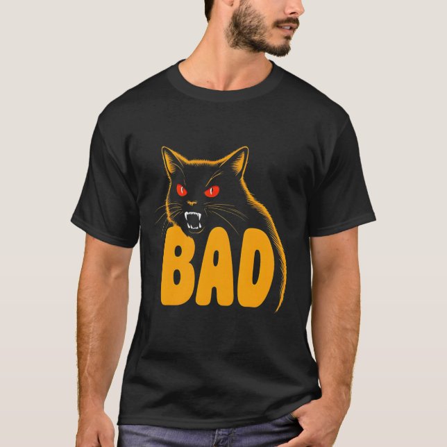 T-Shirt de chat Edgy pour hommes - Vêtements Humou (Devant)