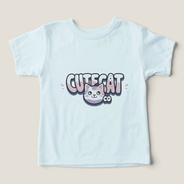 T-Shirt de chat en cartons mignon (Design Recto)