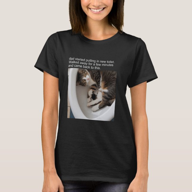 T-shirt de chat mème Chat Silly Kitty drôle Meow H (Devant)