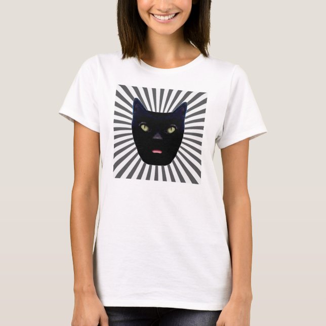 T-shirt de chat noir (Devant)