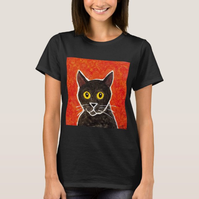 T-shirt de chat noir (Devant)