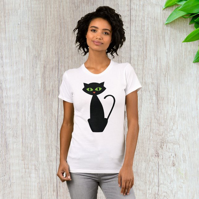 T-Shirt de chat noir teint vert (Créateur téléchargé)