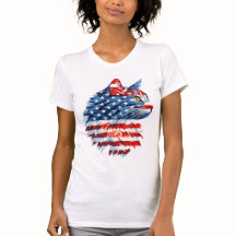 T-shirt de chat patriotique, drapeau américain, US