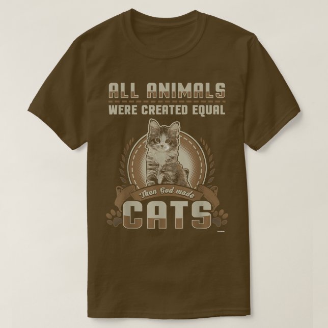 T-shirt de chats de Dieu créés (Design devant)