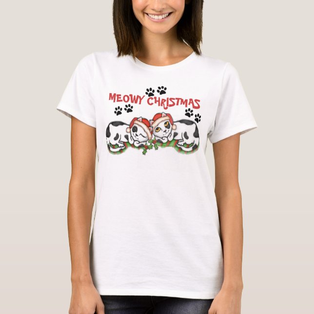 T-shirt de chats de Noël (Devant)
