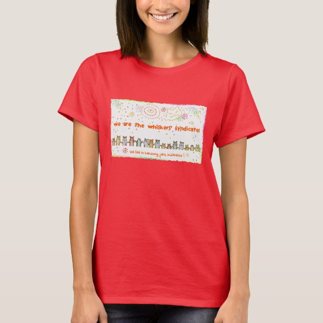 T-shirt de chats des feux d'artifice des favoris (Devant)