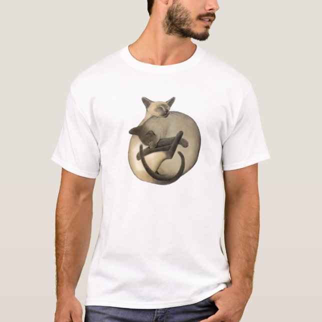 T-shirt de chats siamois de Yin Yang (Devant)