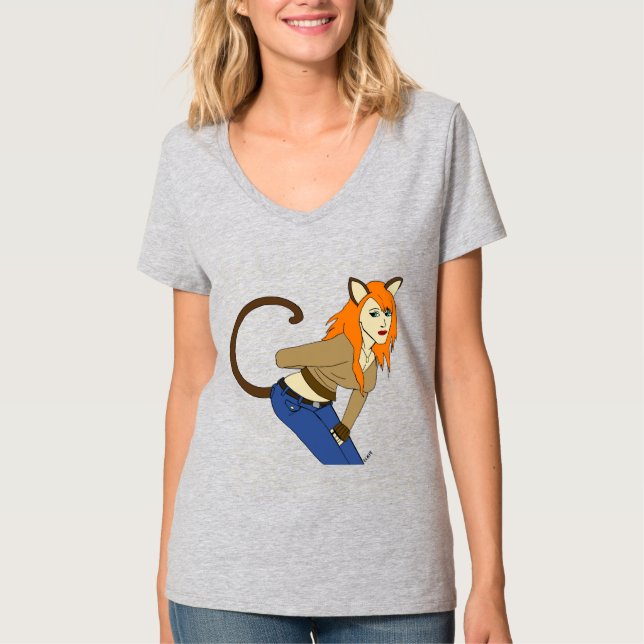 T-Shirt de chatte fille (Devant)