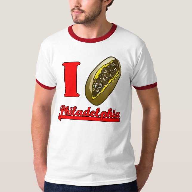T-shirt de cheesesteaks de Philly du coeur I (Devant)