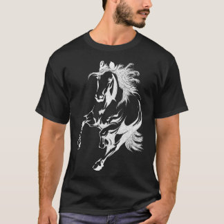 T-shirt de cheval pour le beau cheval de filles