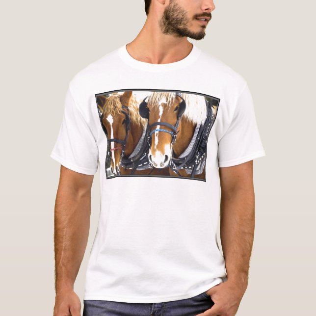 T-shirt de chevaux de trait de Clydesdale (Devant)